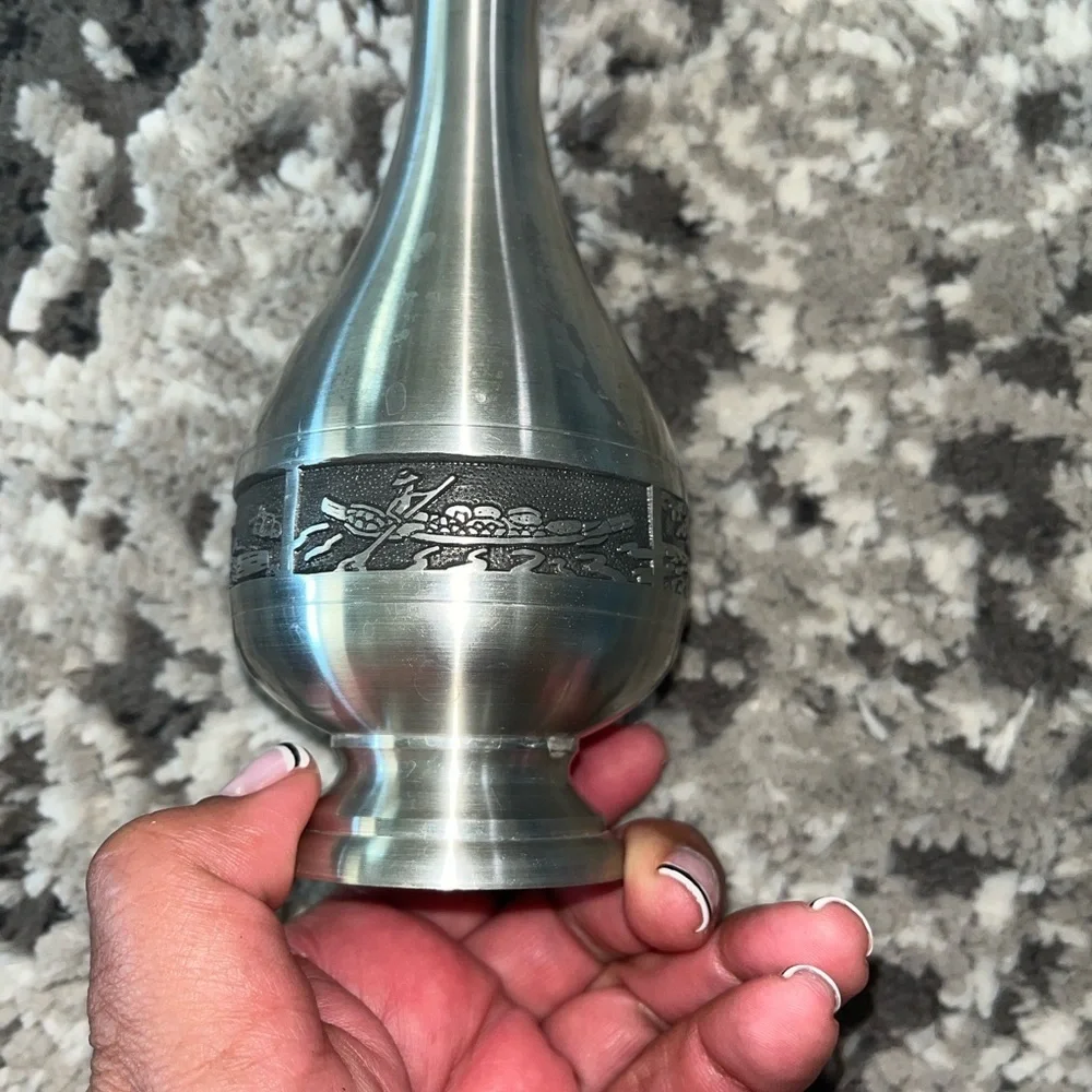 Elegant Silver Pewter Vase Thailand
